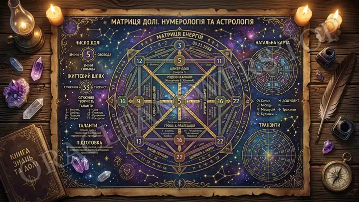 Матриця Долі — схема розрахунку за датою народження