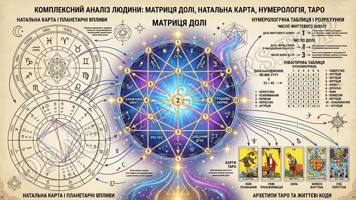 Матриця Долі в поєднанні з іншими інструментами самопізнання — астрологія, Таро, нумерологія